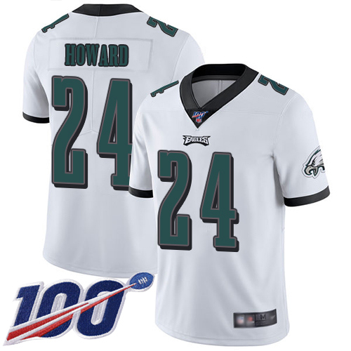 Men Philadelphia Eagles #24 Jordan Howard White Vapor Untouchable NFL Jersey Limited Player Season